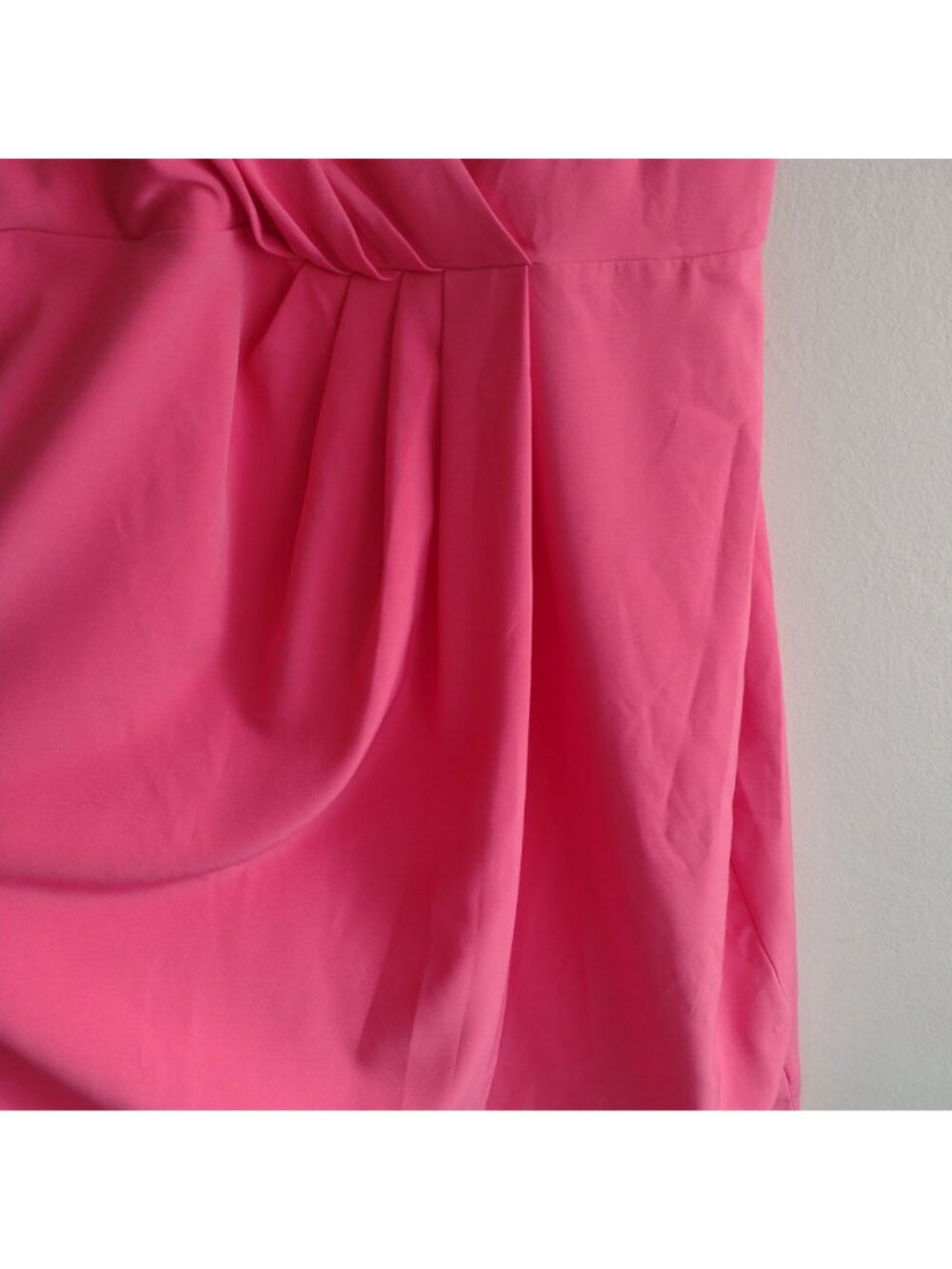 Lane Bryant Pleated Front Dress 20 NEW Hot Pink Sexy Flirty Midi - Picture 8 of 12